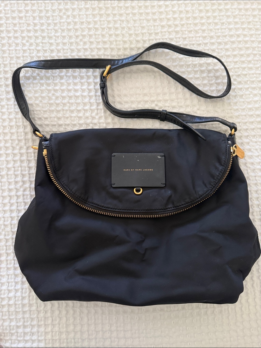 Marc by Marc Jacobs Black Nylon Crossbody with Gold Hardware